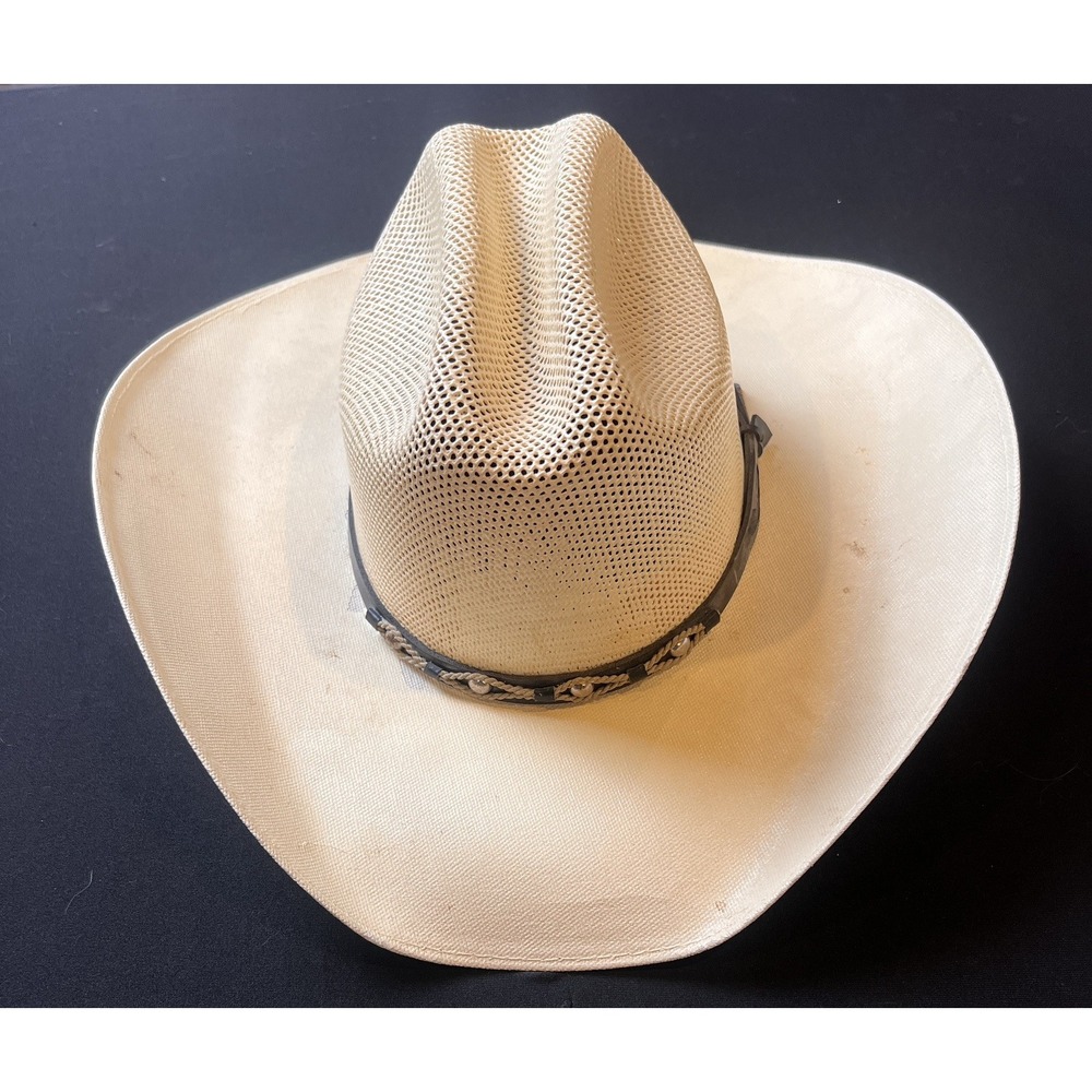 Gregory Hats 100X Cowboy Hat 6 3/4 Mexico 54 Cream Vented Western Straw